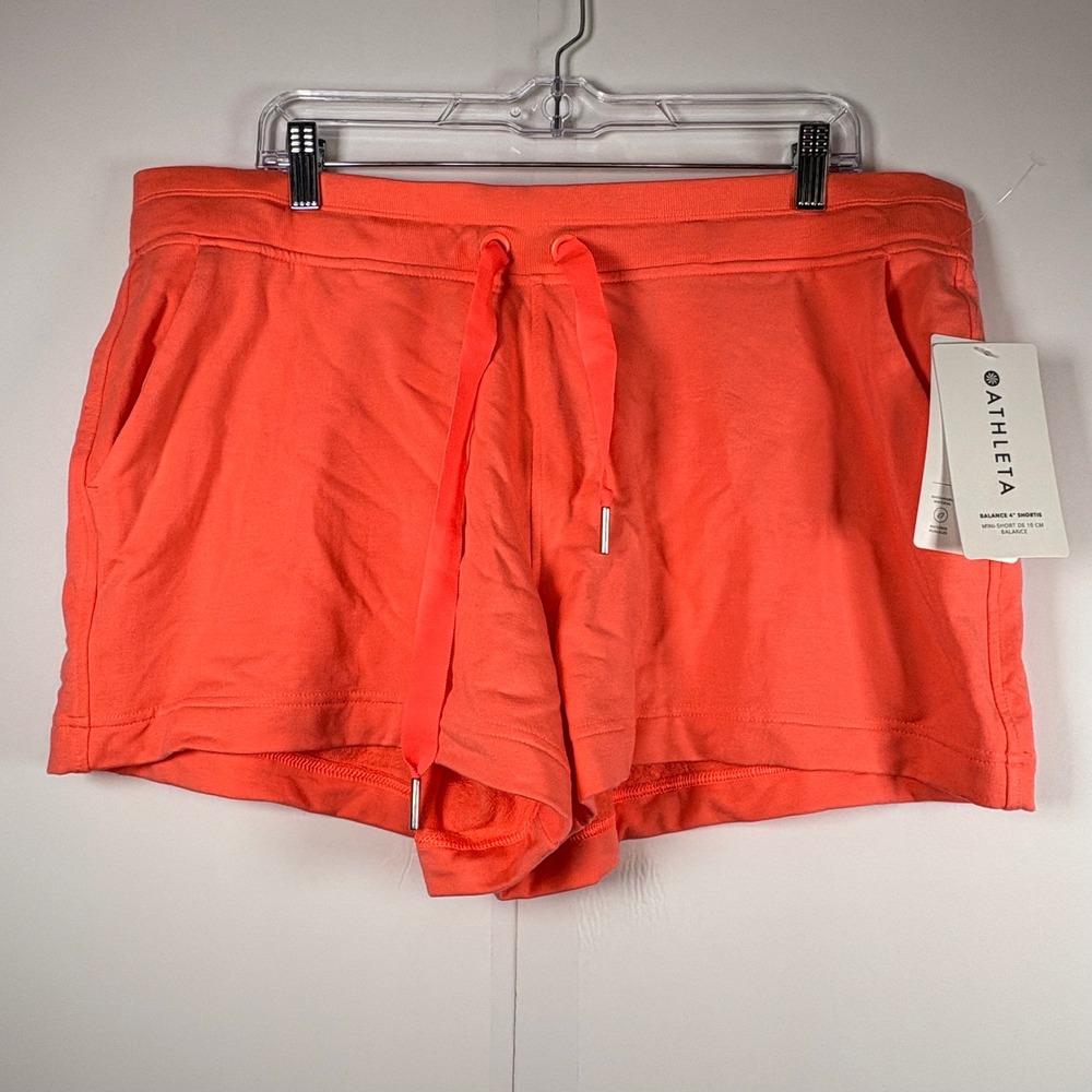 NWT All In Motion Women's French Terry Soft Shorts Size‎ XL Coral Orange